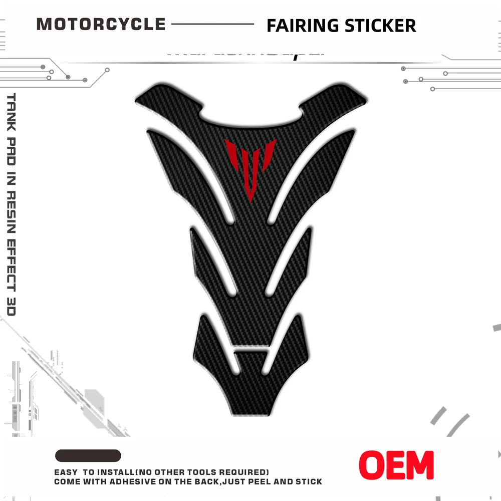 

3D Carbon Look Motorcycle Sticker Gas Fuel Oil Tank Pad Protector Decal paste case for YZF R1 R3 R6 MT03 MT-09 MT07 MT10