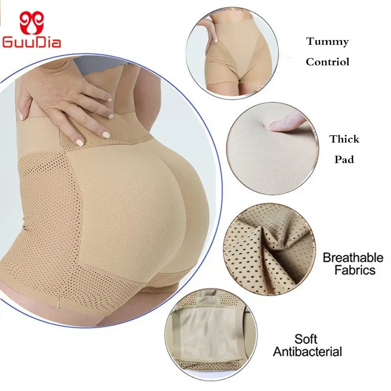 GUUDIA Women Shapers Hip Enhancer Butt Boyshorts Butt Panties High Waist Padded Underwear Butt Lifter Shapewear Tummy Control