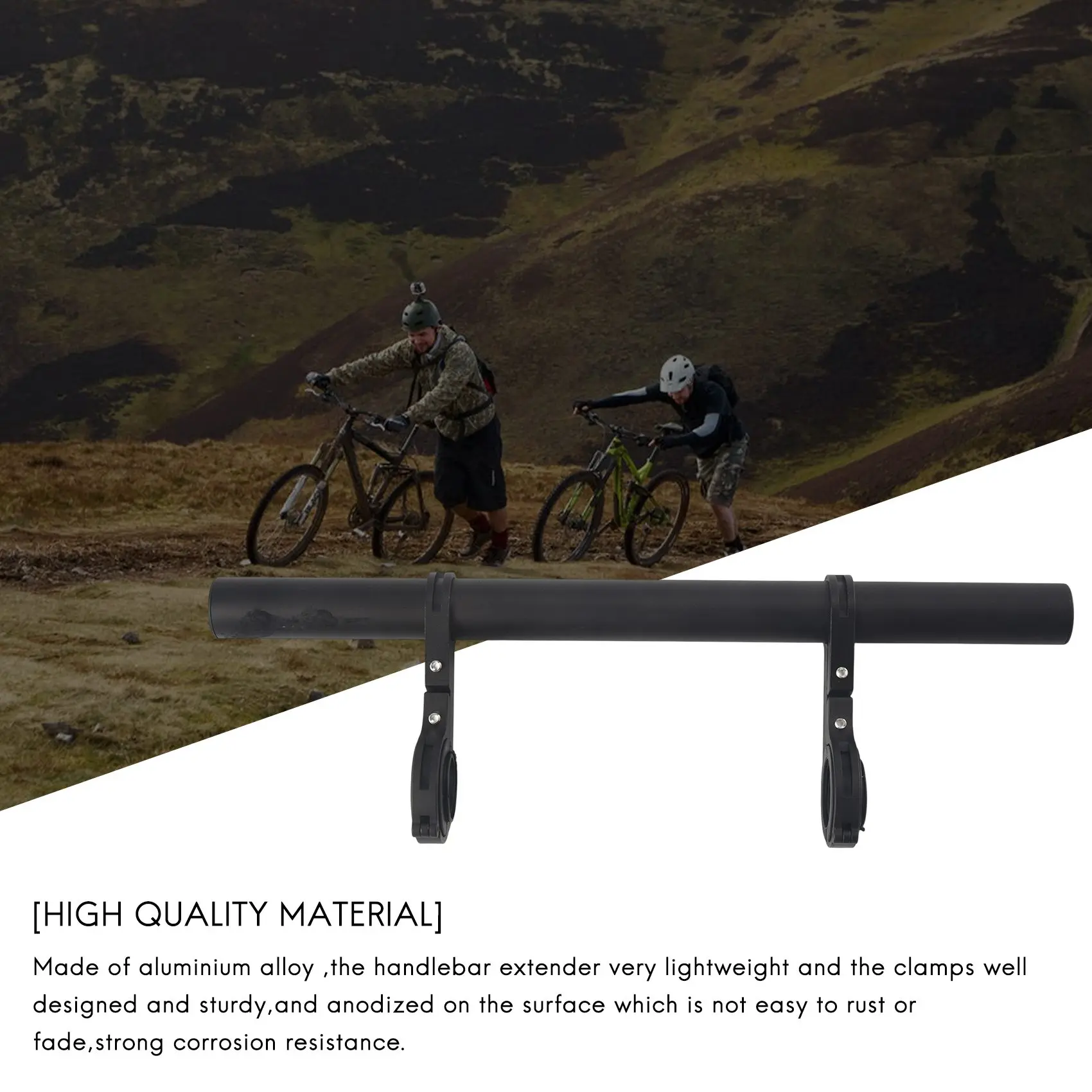 Y49A-الدراجة المقود تمديد 30 سنتيمتر دراجة المقود موسع سبائك الألومنيوم قوس ل المشبك عداد السرعة العلوي GPS #4