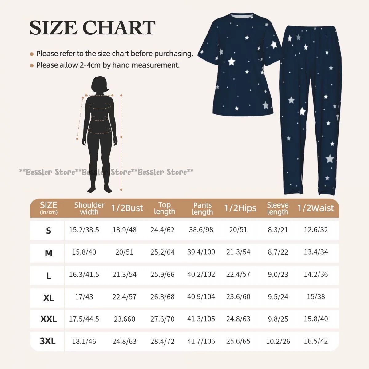 Women Pajama Sets Lounge Sleepwear Stars In The Night Sky Short Sleeve Nightwear 6