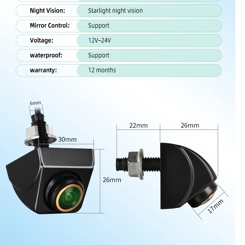 Parking CVBS Switch AHD 1920x1080P 720P Car Rear View Camera 170° Fisheye Golden Lens Full HD Night Vision Vehicle Reversing