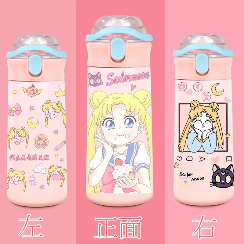 Kawaii Sailor Moon Thermos Bottle Cute Hot Water Bottle Stainless Cartoon Steel Christma Gift Cup Portable Leakproof Thermos Cup - view 2