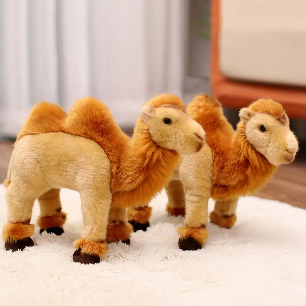 

Cute Plushie Vivid Look Camel Plush 3d Eyeballs Cute Stuffed Toy for Zoo Souvenirs Photography Props Simulation Pp Cotton