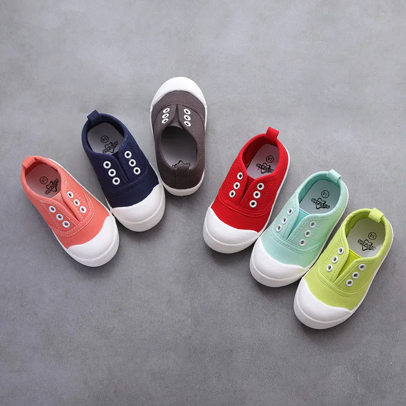 2022 New Spring Autumn Kids Shoes for Boys Girls Candy Color Children Casual Canvas Sneakers Soft Unisex Fashion School Sneakers