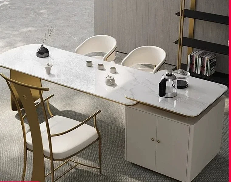 TT   Light luxury rock slab tea table Island Taiwan creative large board Kung Fu tea table Italian minimalist office drinking
