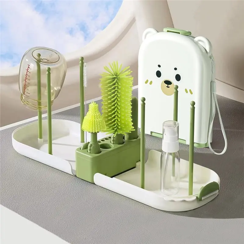 ABJA-Etc For Home And Travel Baby Bottle Brush, Silicone Bottle Brush, Nipple Brush, Straw Brush, Soap Dispenser