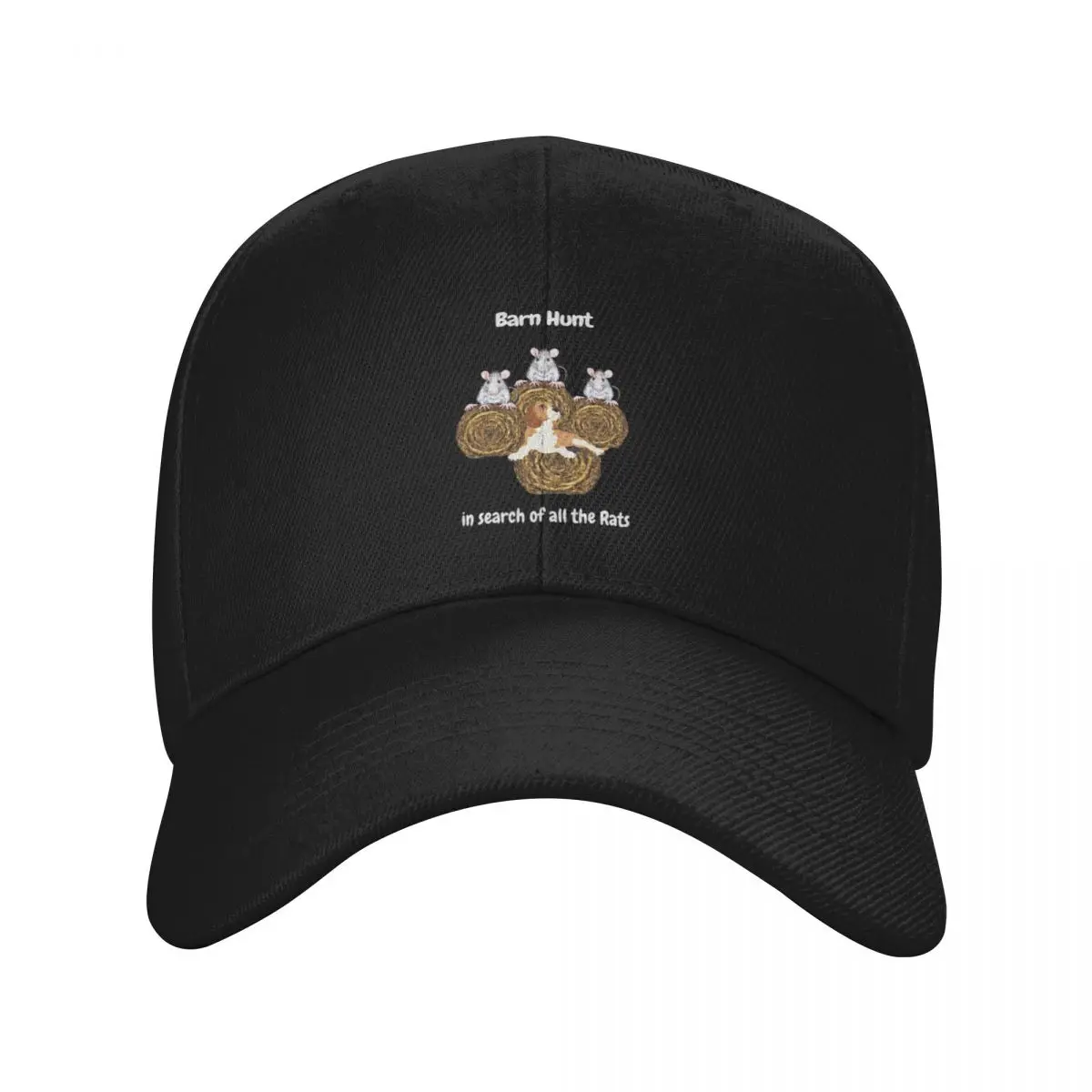 Funny Barn Hunt - in search of all the rats with a Beagle dog Baseball Cap Visor Rave Men Women's