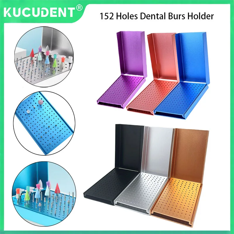

Держатель стоматологических боров с 152 отверстиями, алюминиевый автоклав, стерилизуемая чистящая подставка для боров FG/RA, подходит для высокоскоростных и низкоскоростных боров