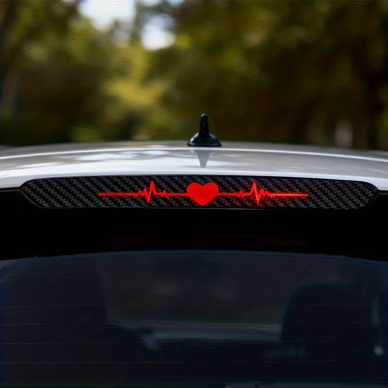 1pc High-Mount Brake Light Decal: 3D Carbon Fiber Matte Finish with High-visibility Markings To Enhance Vehicle Safety