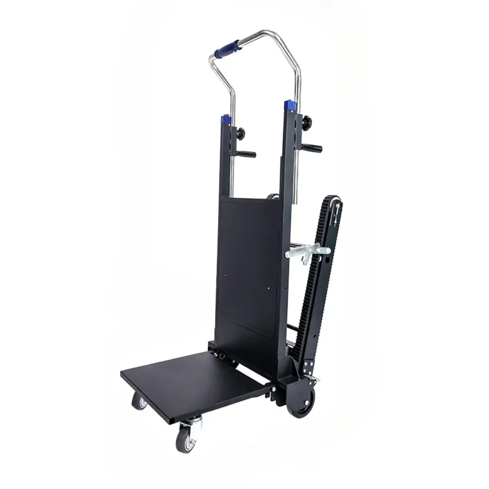 

Tracked electric stair climber for carrying heavy objects up and down stairs