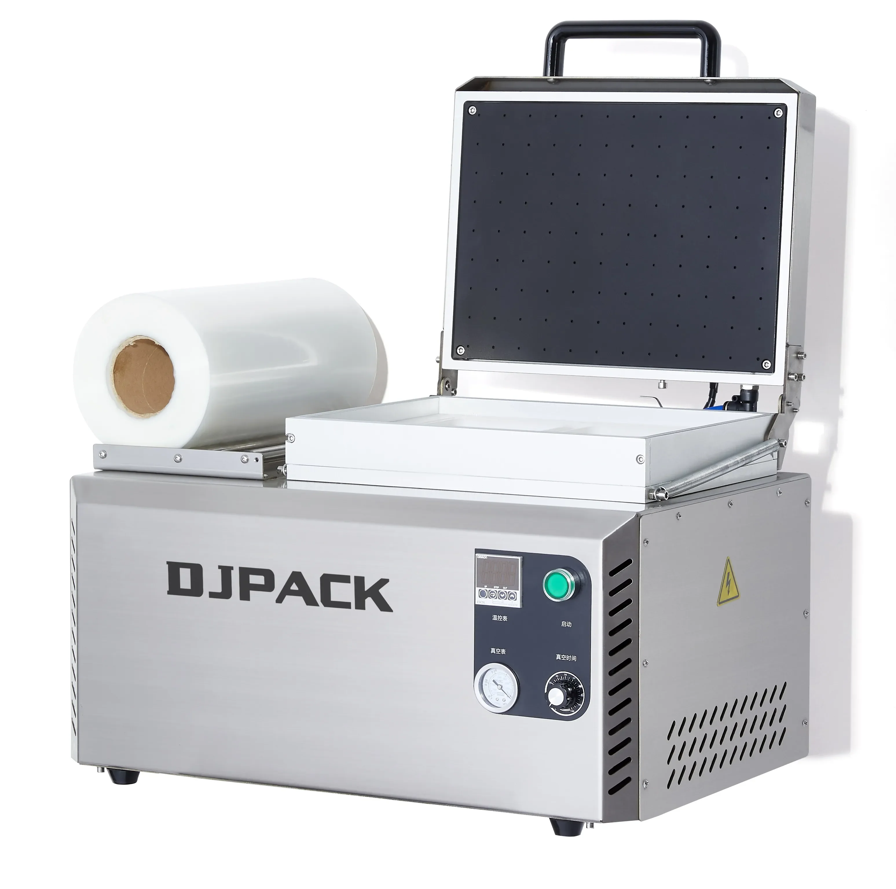 DJT-250VS Desk Top Easy To Operate Vacuum Skin Meat Seafood Packaging Machine With Plastic Film