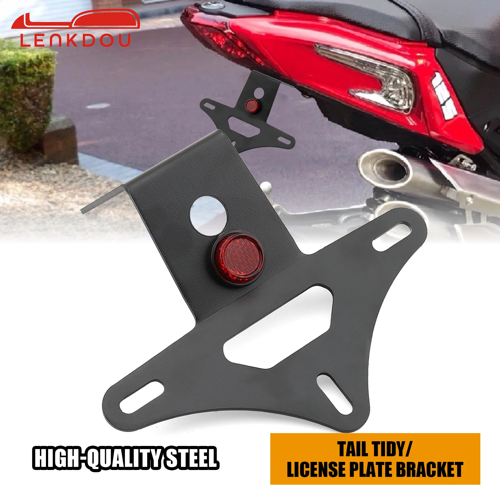 

For Benelli TNT 125 135 2017-2025 Fit with Original Plate Light Mounting Steel Licence Plate Bracket