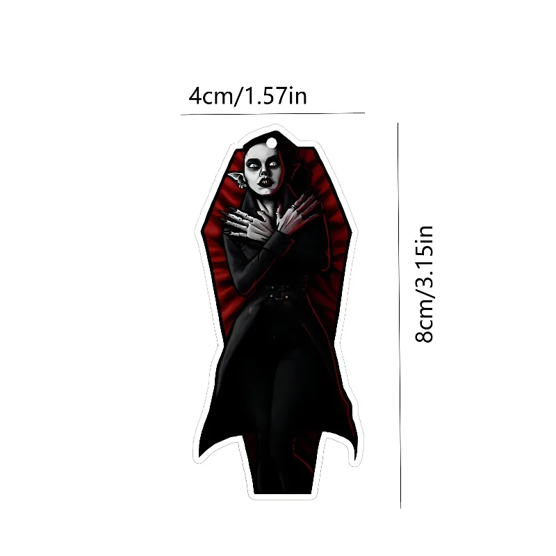 Car Air Freshener Gothic Vampire Coffin Style Hanging Scent Card for Car Interior Decor Rearview Mirror Ornament Gift