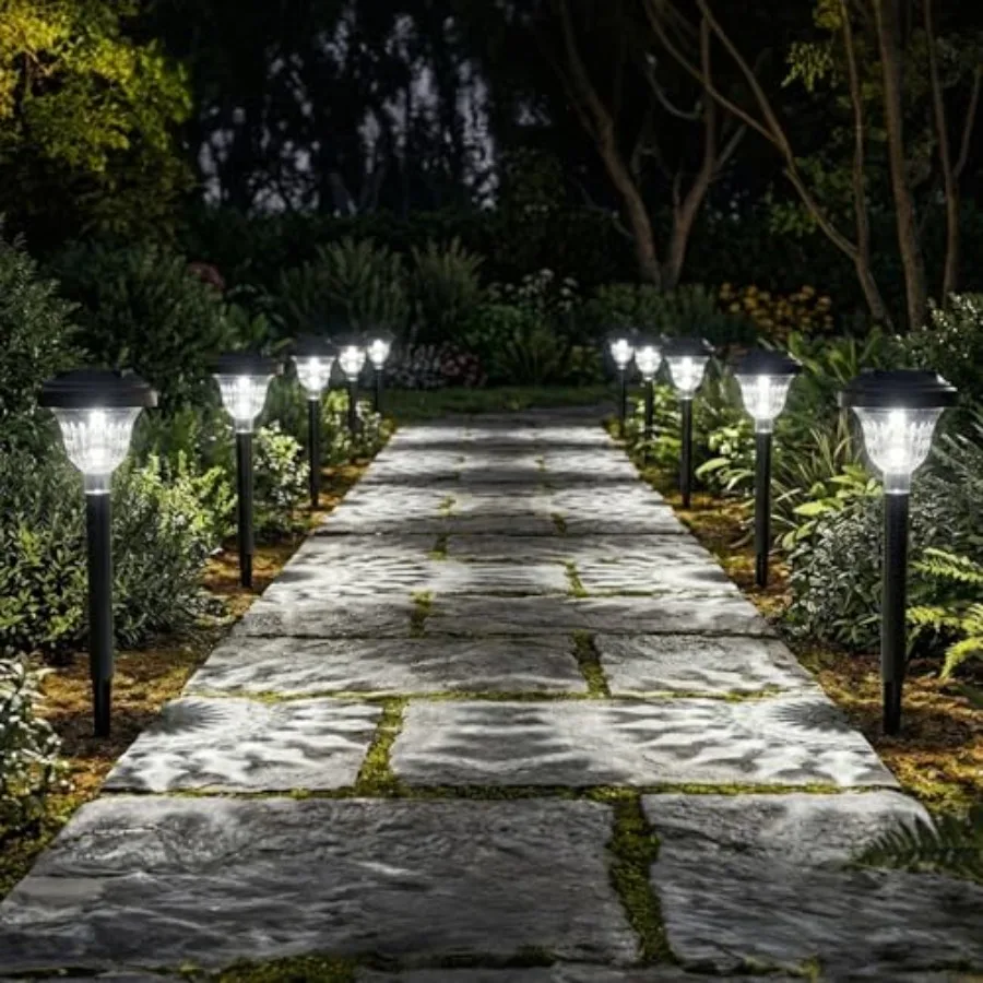 Solar Pathway s Outdoor 10 Pack Waterproof Solar Garden s Auto On/Off LED Solar Yard s Solar Stake s Outdoor Landscape Path s f