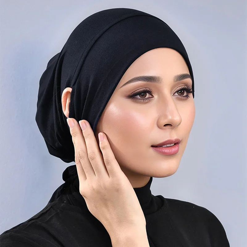 

Underscarf Turban Women Muslim Inner Hijab Hat Modal Under Cap Beanies Bonnet Headscarf Ninja Head Wrap Lace Up Turbante Mujer