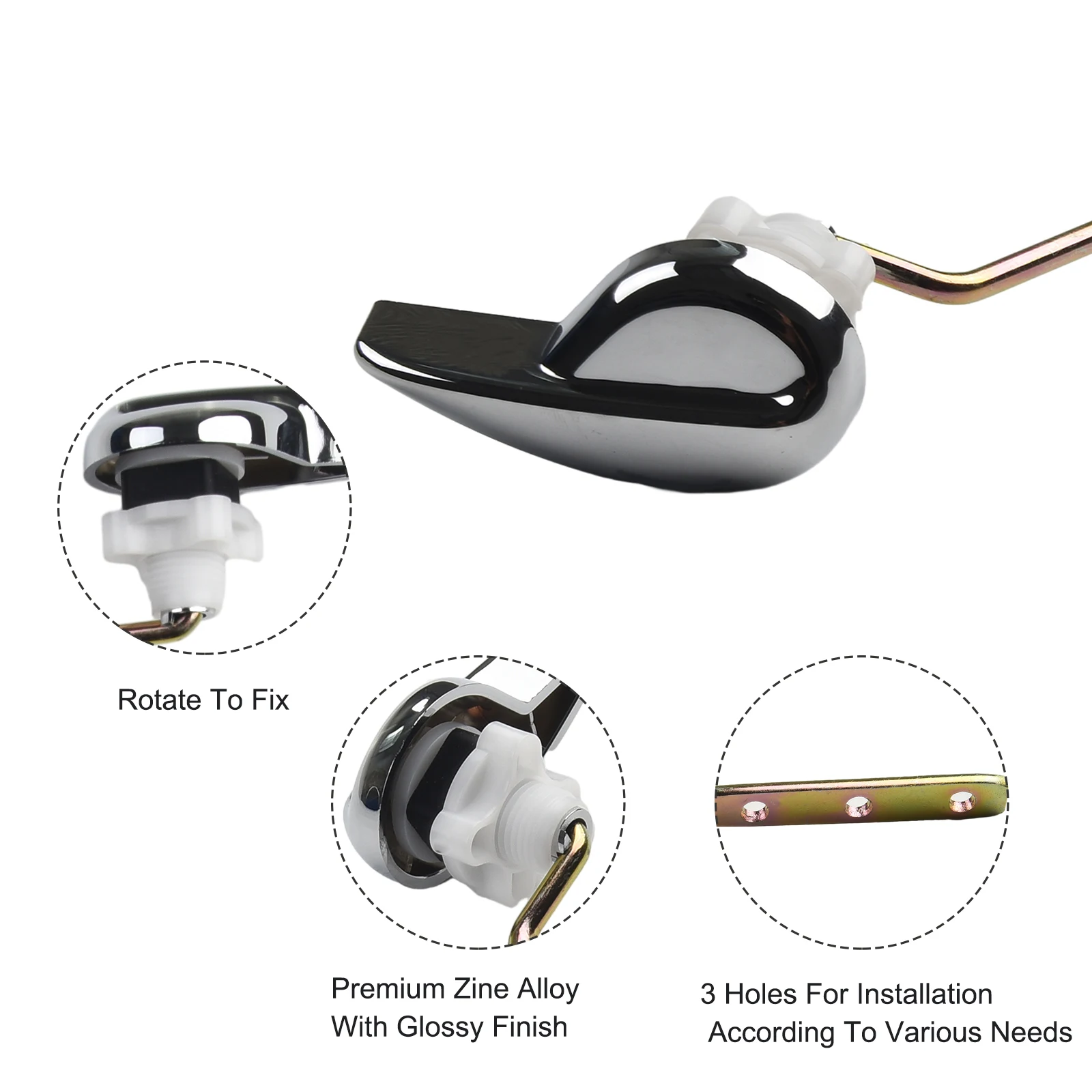 New Toilet Lever Handle Toilet Handle Toilet Tank Push Decorate Your Bathroom Featured Side Mount Design Side Mount Toilet Flush