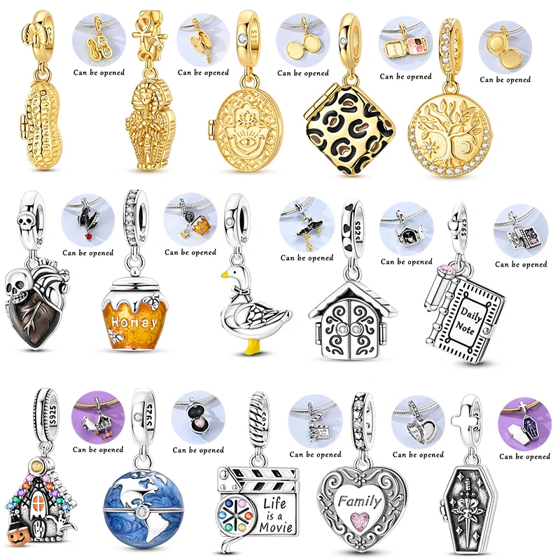 Jewelry Making Journal - Neu: 925 Sterling Silber Aufklappbare Charms-Perlen