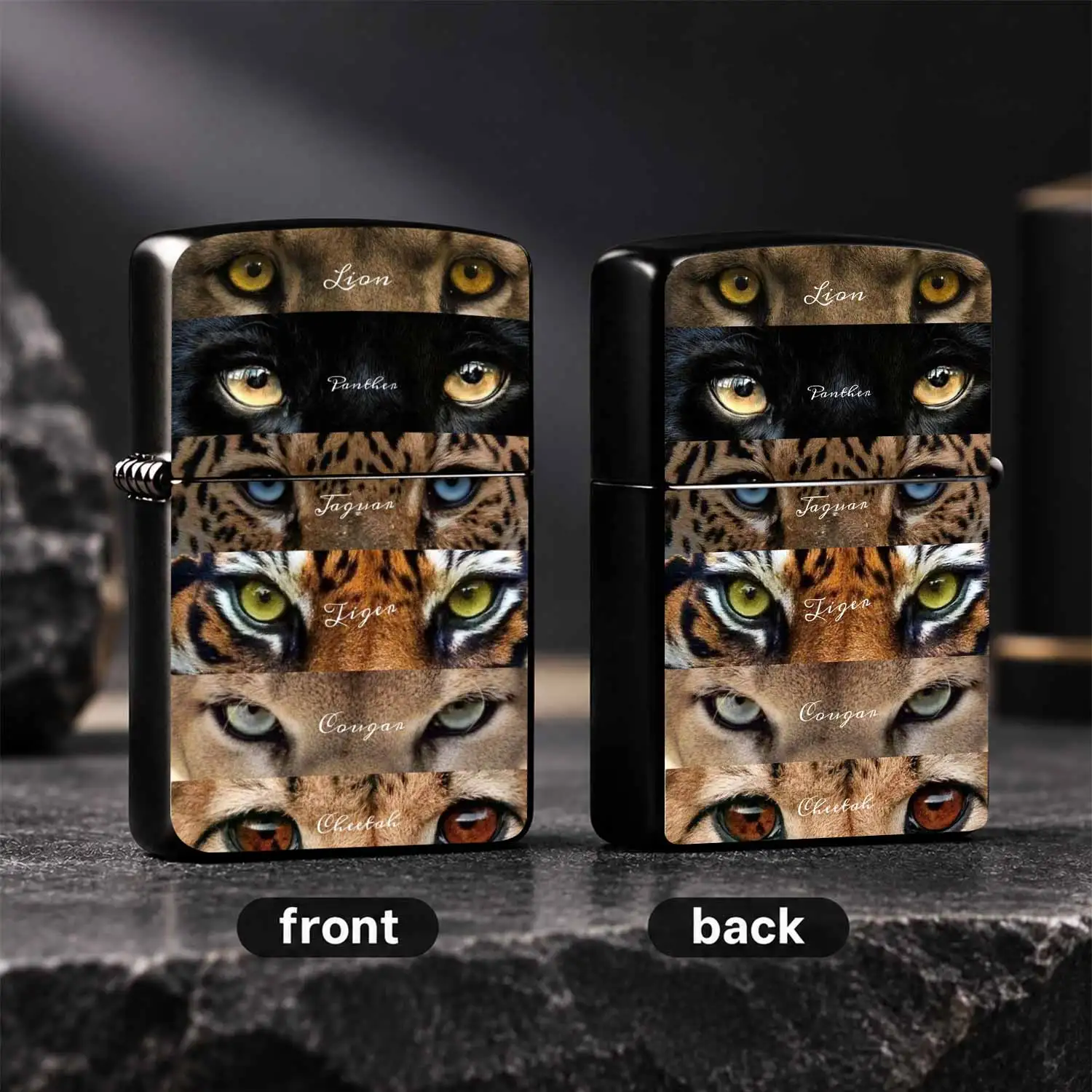 Creative Wildlife Big Cat Eyes Print Lighter, Exquisite Lion Panther Tiger Cougar Cheetah Eye Pattern Decor, Stylish Portable Accessory, Ideal Gift Choice For Daily Commute Outdoor Activities, Fits All Scenarios To Show Your Unique Taste A