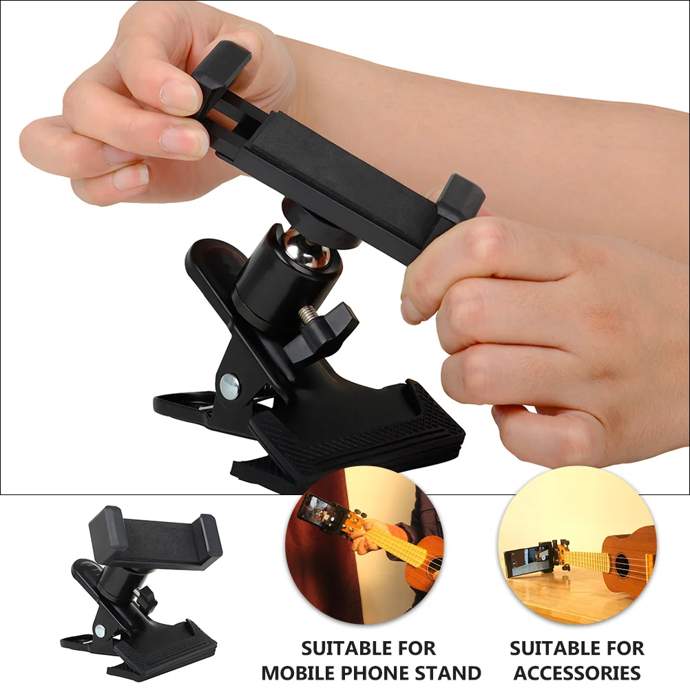 

Black Mobile Phone Holding Rack Guitar Phone Stand Headstock Bracket Rotation Dust Plug Phone Clips Supporting Mount Accessories