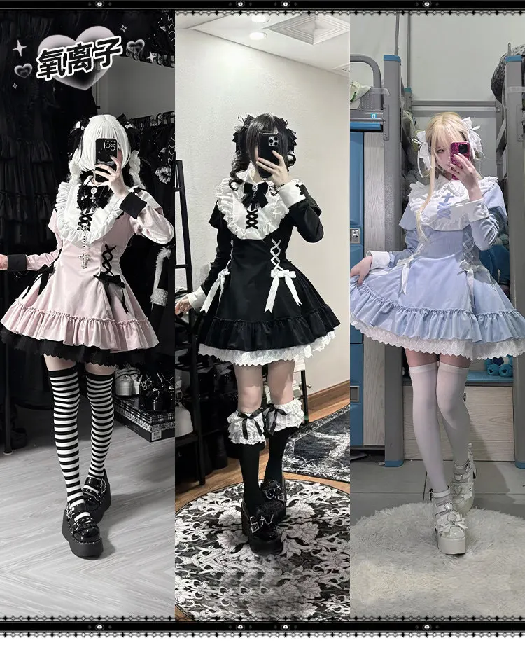 Japanese Popular Design Sweet Soft Girls Ruffled Velvet Dress Winter 2025 New Rojita Style Y2k Slim Fit Long-sleeves Dresses Set