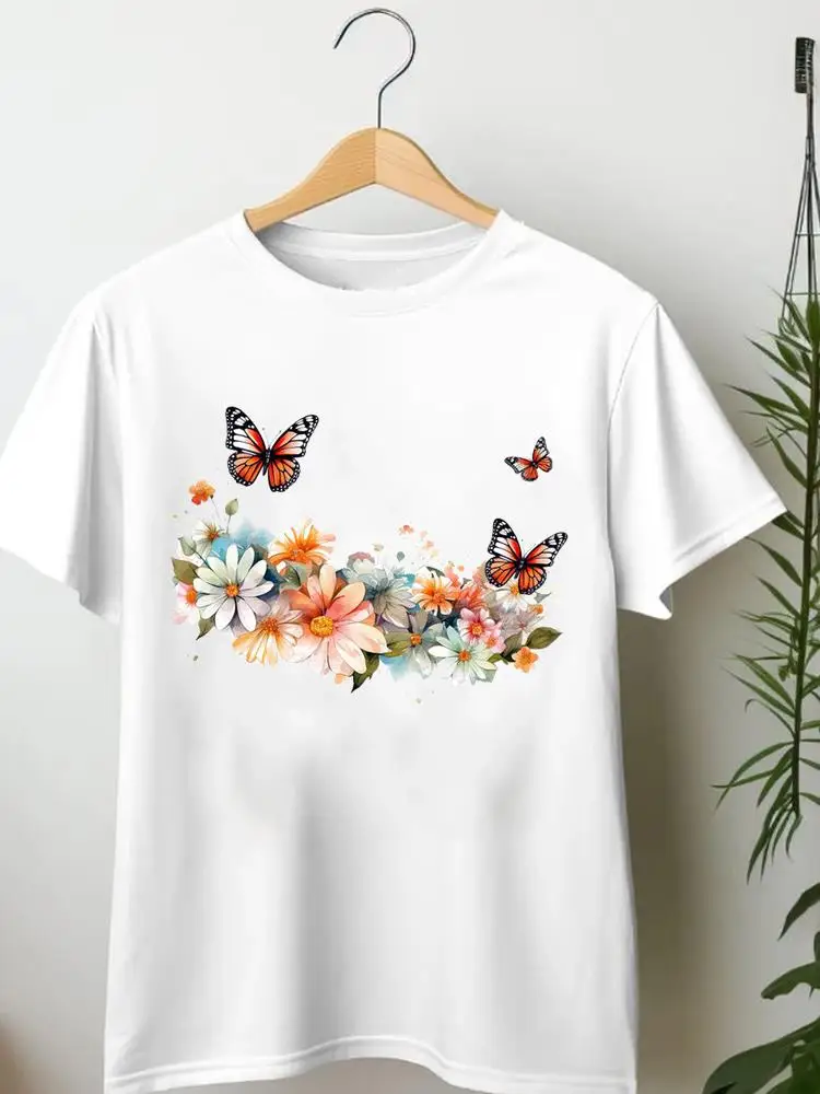 

Butterfly Trend Cute Clothing Tee Top Casual Wear Graphic T-shirts T Female Short Sleeve Tshirts Lady Women Fashion Clothes