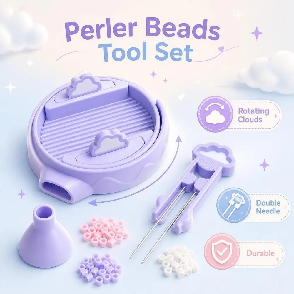 Rotating Clouds Fuse Beads Tools Double Needle Pen Creative Perler Beads Sorting Tray Kit Cute Smooth Hama Beads Accessories