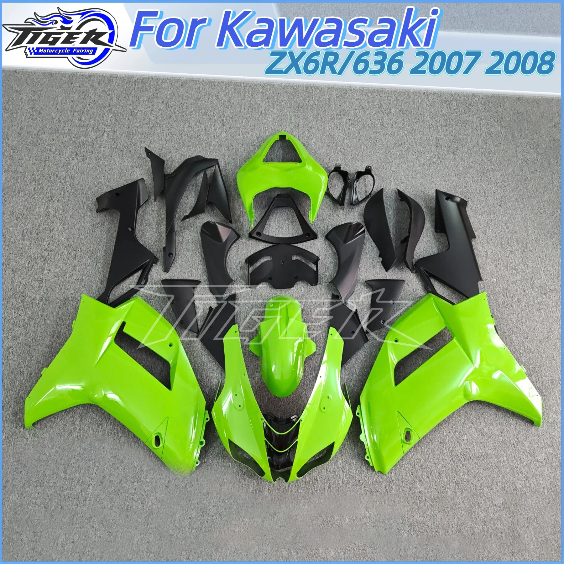 

ABS For Kawasaki Ninja 636 ZX-6R 2007 2008 Motorcycle ABS NEW Fairing Body Parts Kit ZX6R 07 08 Injection Molded Fairings