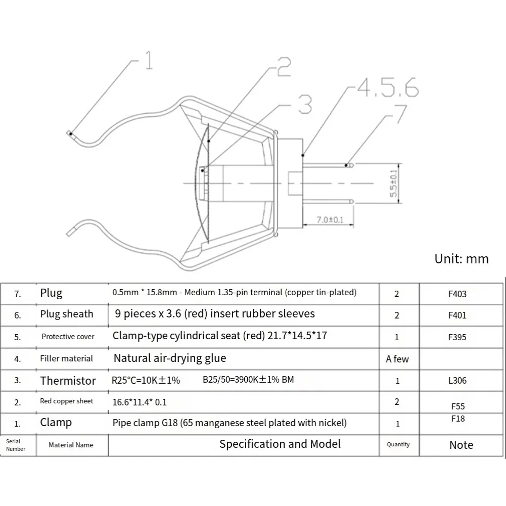 G1/8 Screw-10K Temperature Probe  Temperature Sensor  1pcs  For Test Measurement Tool Accessory In Stock