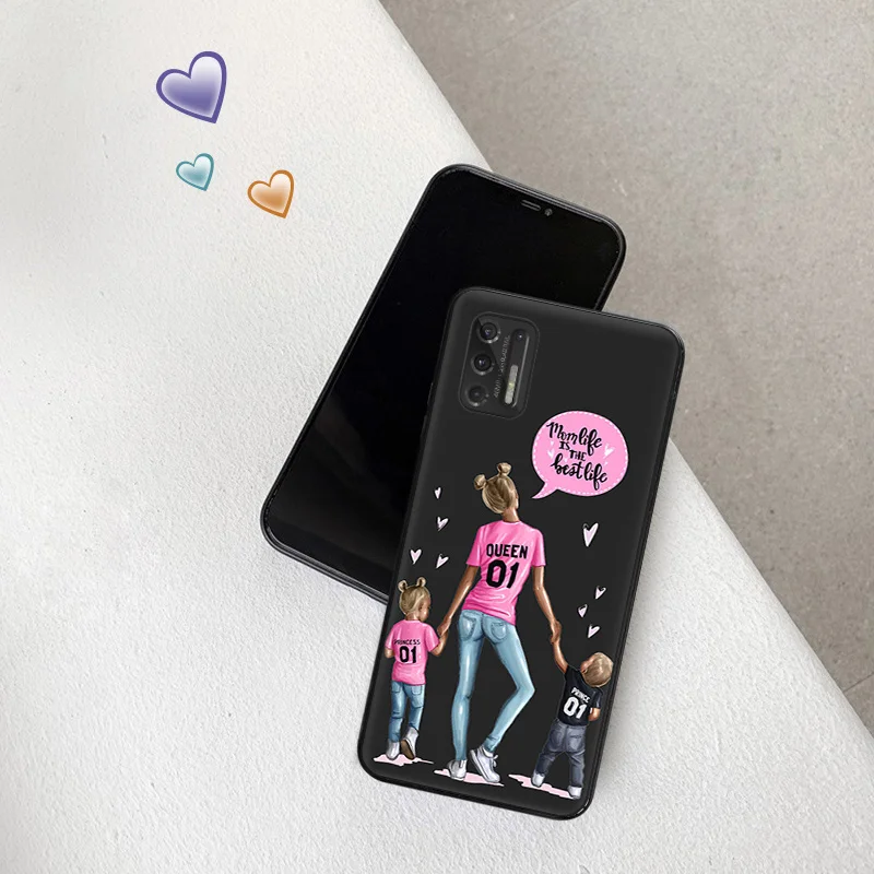 Soft Phone Cases For Moto G53 G73 G9 G50 G51 G60 G71 G22 G32 G52 G72 Edge40 20 30 Black Brown Hair Baby Mama Girl Matte Cover