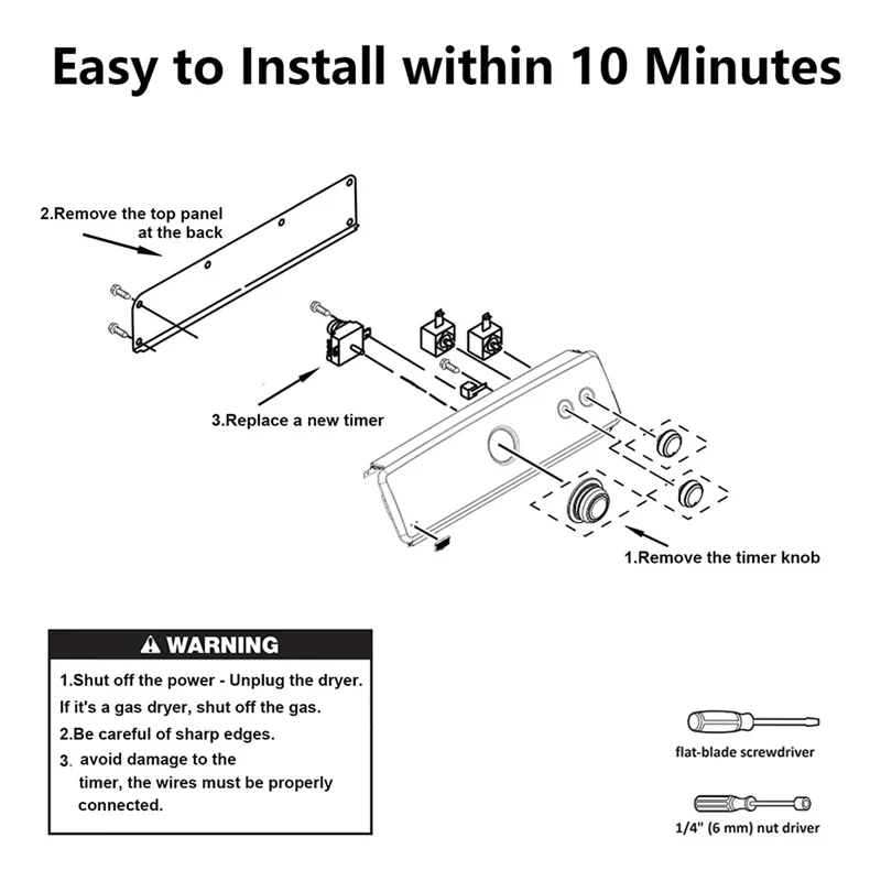 ABZA-WPW10185982 230V For Whirlpool Dryer Replacement Timer- AP6016541, W10185982, 1546812, PS11749831