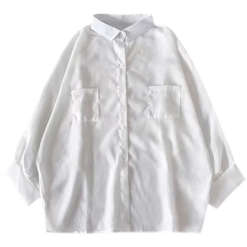 

Women's Summer Ice Silk Sun Protection Clothing Long Sve Thin Outerwear Chiffon Breathable High End Ladies Outer Layer