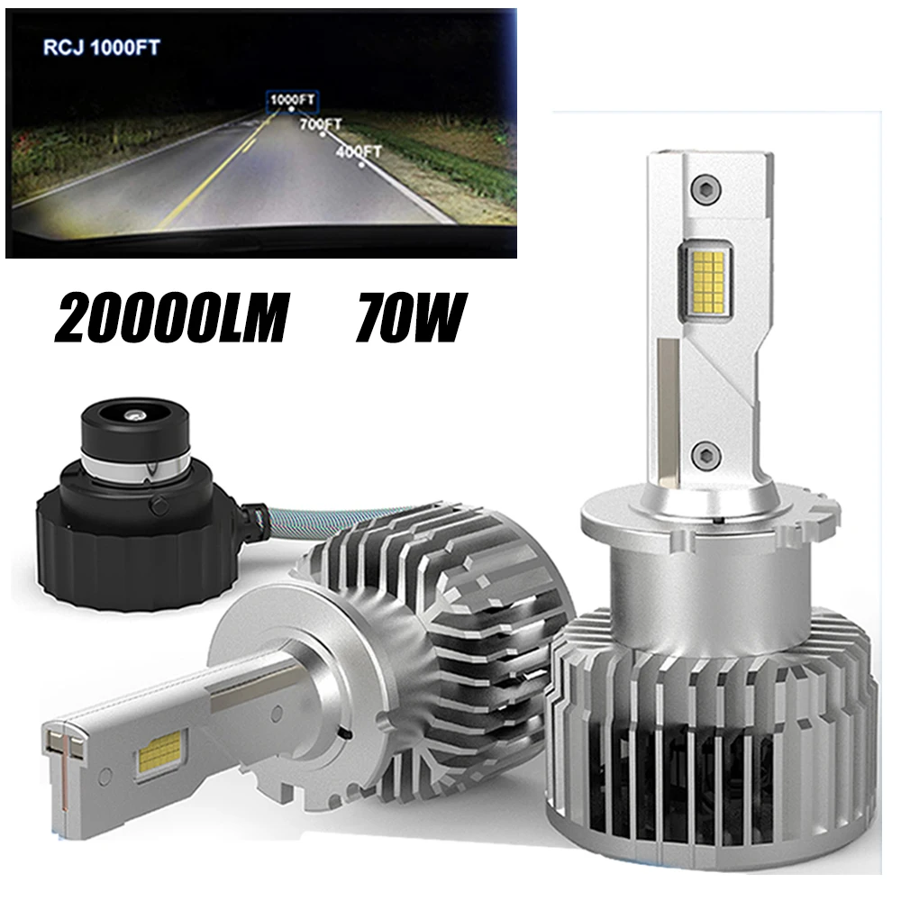 LED D2S D1S D4S D3S D5S D8S Car Headlight Bulbs 20000Lm 70w Projector Plug and Play White Super Bright Fog Lamp Headlamp