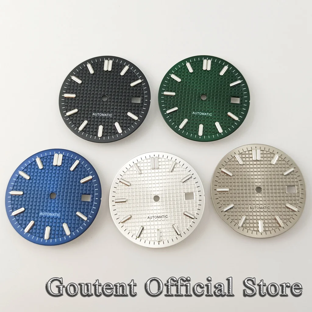 Goutent 31mm Black/Silver/Gray/Blue Watch Dial Green Luminous Fit NH35 ETA2836/2824 PT5000 DG2813/3804 Miyota 8215 821A Movement