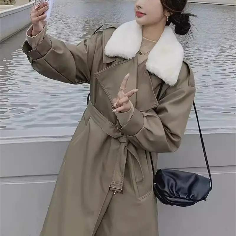 Thick Windbreaker With Added Fleece Overcoming the Challenge of Outerwear For Women's Winter 2024 Mid to Long Length Cotton Coat