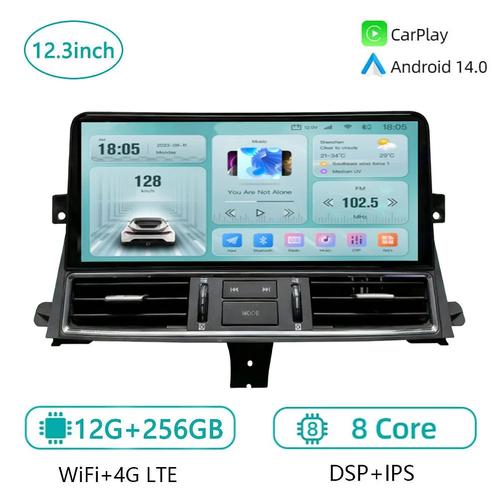 

Для Nissan Patrol Armada Y62 Infiniti QX80 Android 14, автомобильный мультимедийный видеоплеер, радио, GPS-навигация, 4G, Wi-Fi, CarPlay 2011-2022