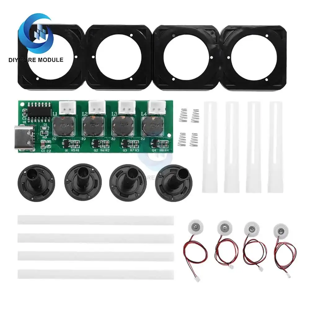 DC5V Unswitched Four Spray umidificatore modulo scheda di controllo dell'atomizzazione nebulizzatore ad ultrasuoni fai da te interfaccia TYPE-C