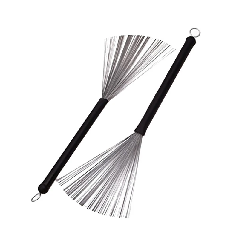 Retractable Steel Wire Jazz Drum Brushes 32cm Drum Stick Percussion Drumsticks With Plastic Handles Musical Accessories