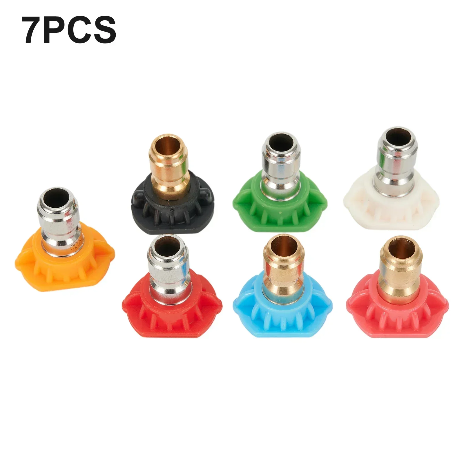 7PCS 1/4inch  Quick Connect Garden High Pressure Washer Spray Nozzle 0 15 25 40 65 Degree Watering Soap Nozzle Tip Garden Tool