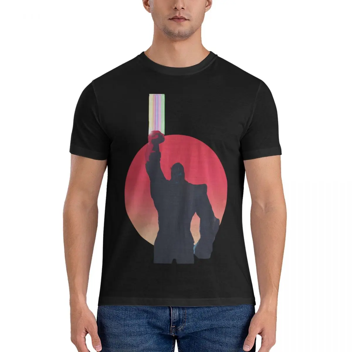 

Футболка мужская хлопковая с круглым вырезом и коротким рукавом