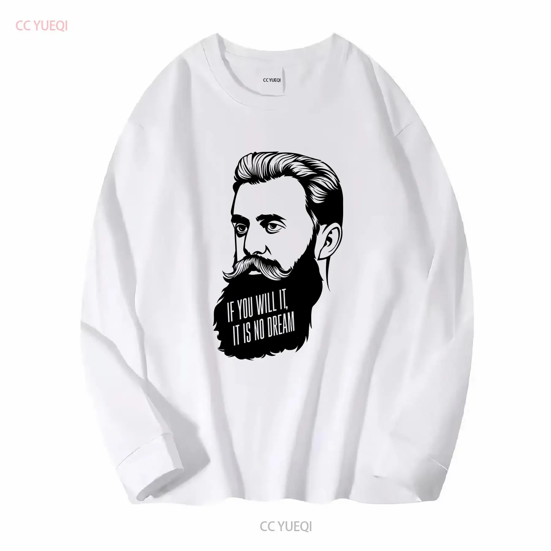 Theodor Herzl T shirt long or short sleeves vintage Washed graphic Casual fashion Top For Everyday Wear Comfortable streetwear