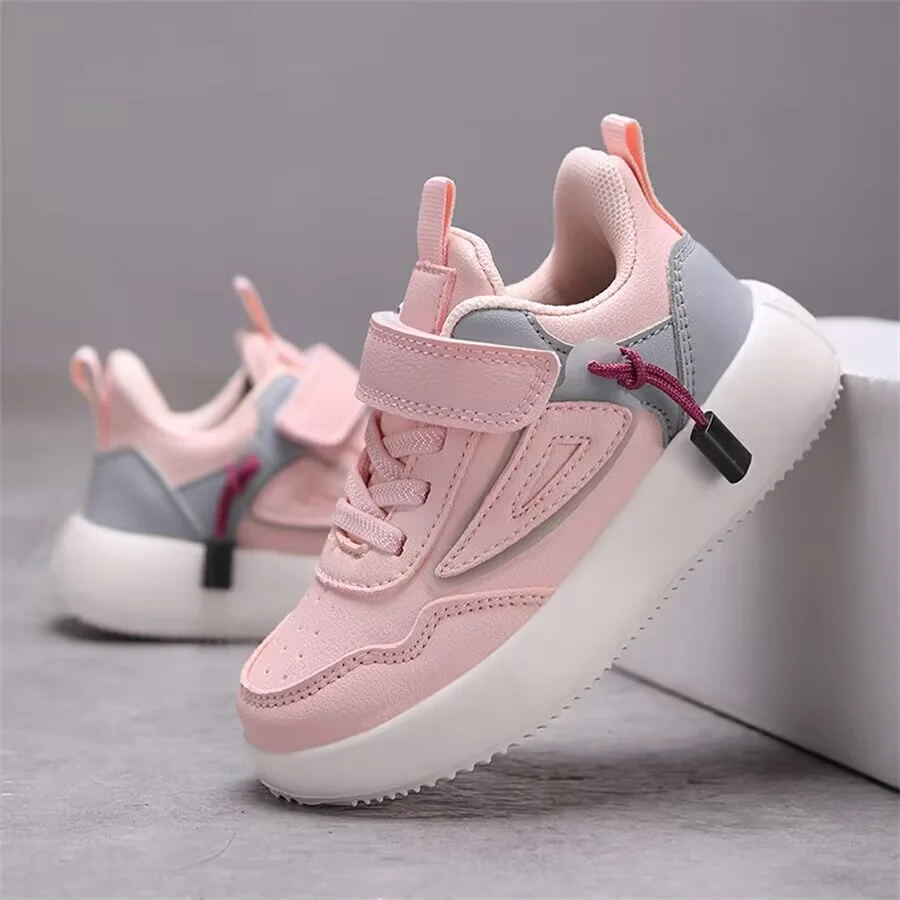 

Tenis Walking Sneakers Kids Spring/Autumn New Boys Girls Sports Shoes Casual Board Shoes Leather Soft Soled Children Flat Shoes