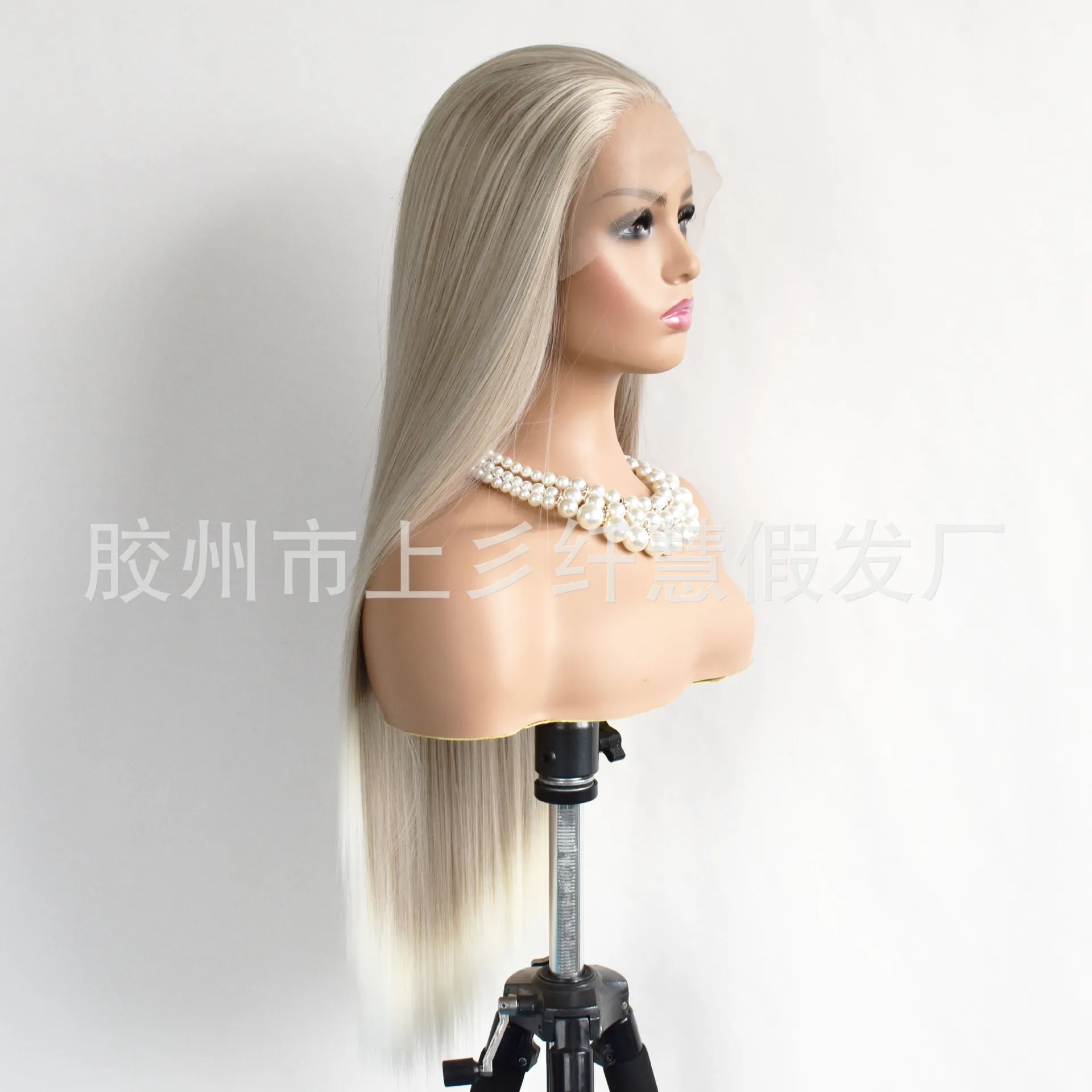 Fashion Long Straight Mixed Color Synthetic Lace Front Wig for Women Free Part Cosplay Costume Heat Resistant Party Wigs