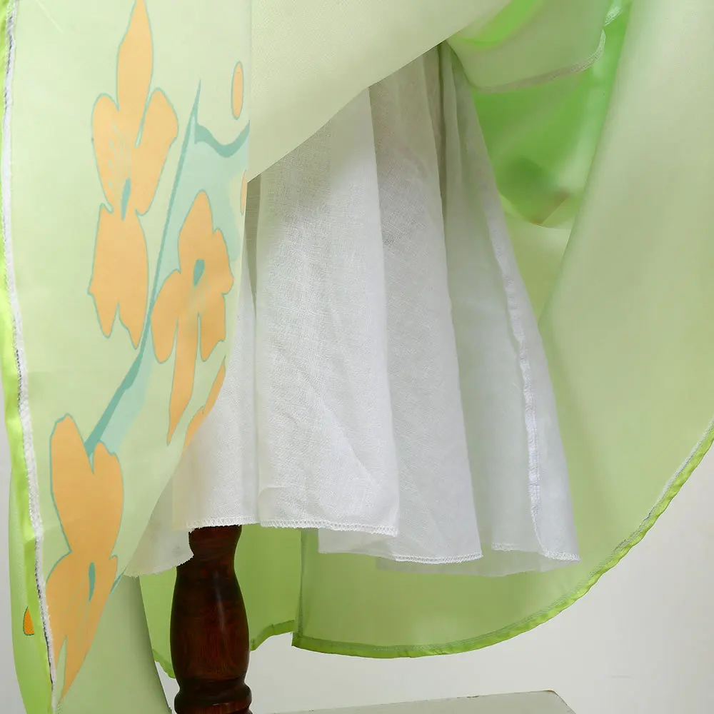 Traditionelles chinesisches Hanfu-Kleid für Mädchen, langärmelig, mit Blumenmuster, im Stil eines alten Prinzessinnenkostüms, für Kinder, Halloween, Karneval, Party-Outfit. – Detail 15