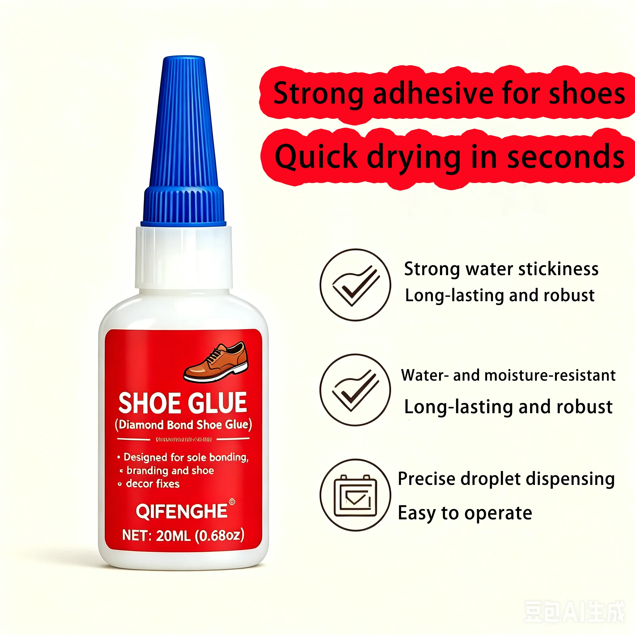 Picture 7: Diamond Bond Shoe Glue Universal Shoe Repair Adhesive Durable Flexible Glue for Sole Decoration Repair Multi Material Sneakers L