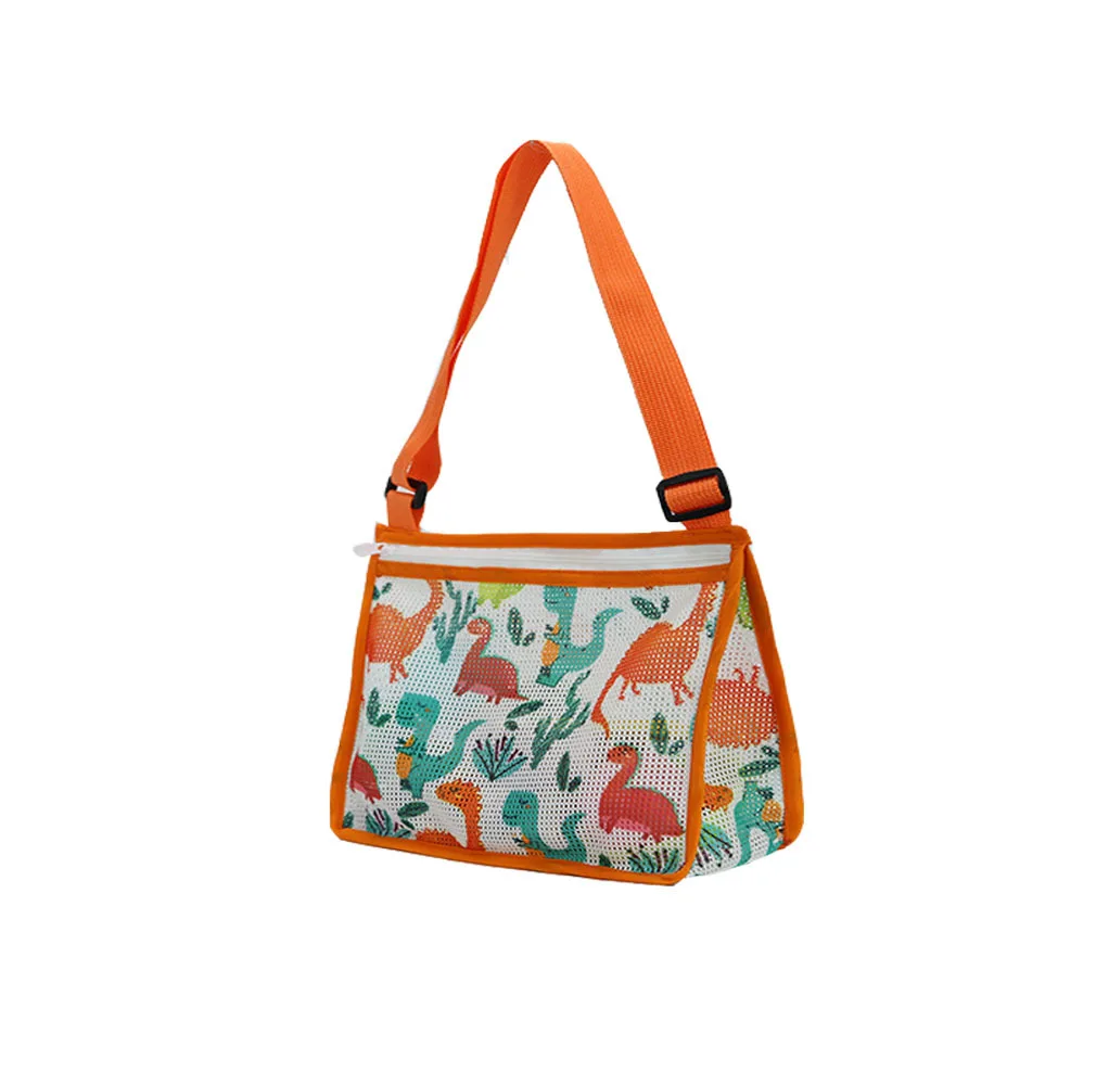 Fiwiuu-Bolso cruzado de malla para niños, bolsa de concha para verano, Mini Satchel, bolso de seda, bolsa con estampado Animal