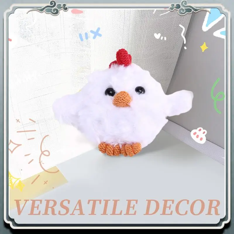 Durable Crochet Chicken Figurine, Cute Crochet Positive Animal , Soft Knitted , Encouragement Gift