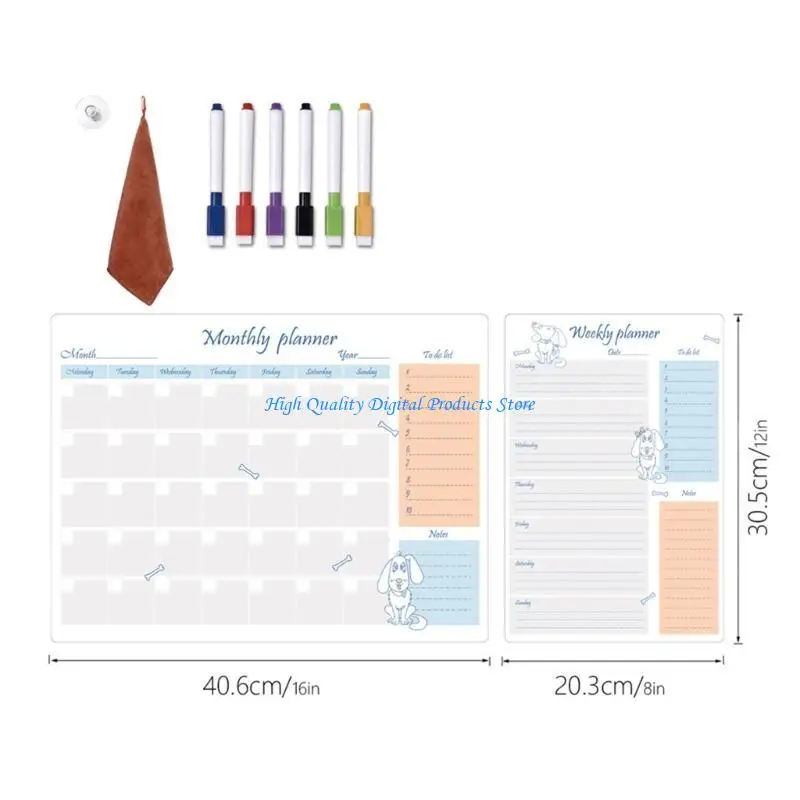 U2JE Calendar Whiteboard Weekly Planner Fridge Monthly Calendar Board