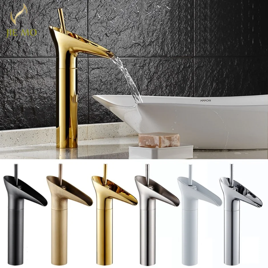 

Brass Vanity Mixer, Black Golden Color Basin Tap, Deck Mounted Brass Mixer, Hot and Cold water tap