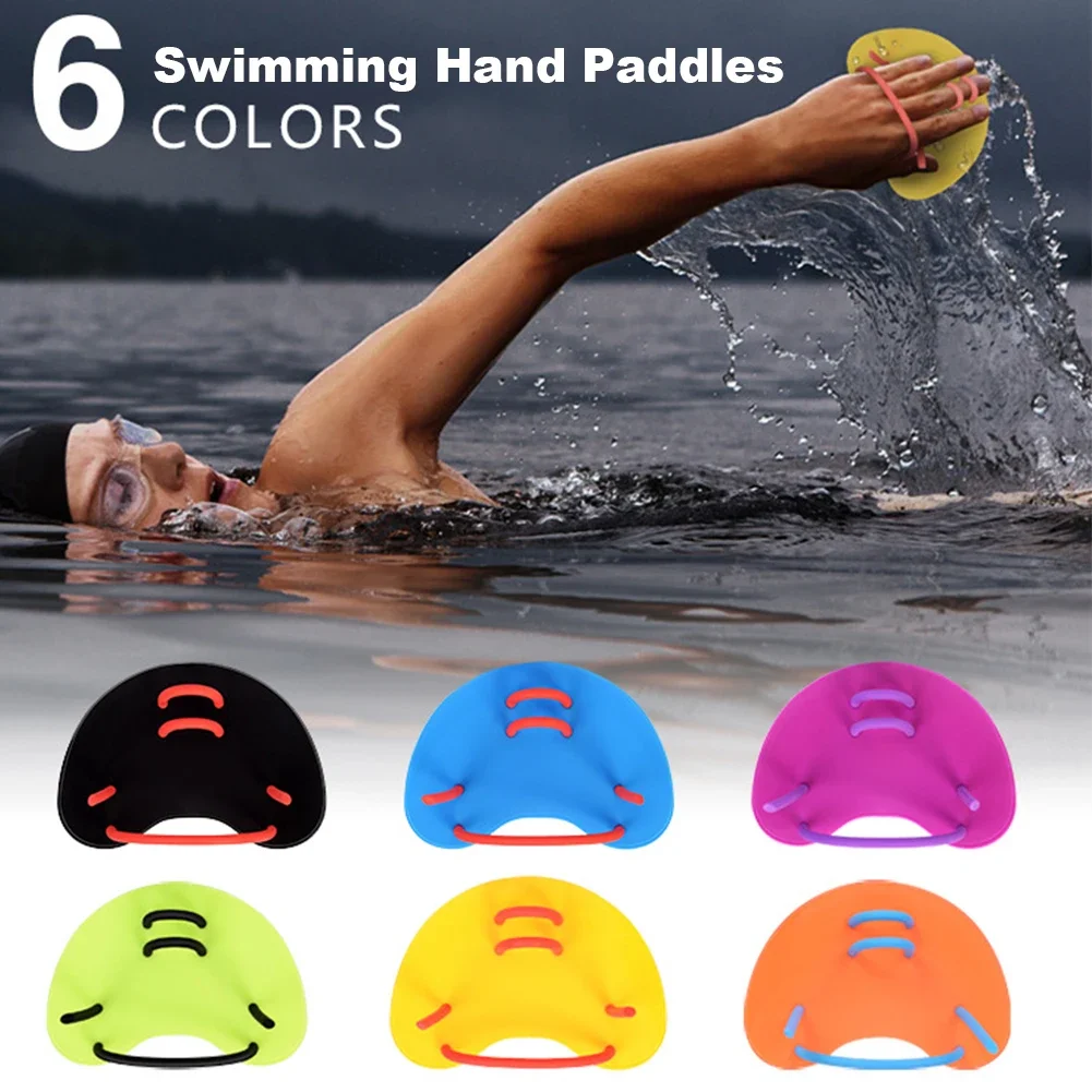 Swimming Hand Paddles Fins Adjustable Adults Swim Pool Sport Professional Training Finger Hand Webbed Gloves Paddles Equipment