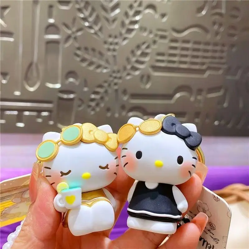 Gantungan Kunci Rantai Manik-manik Sanrio Hello Kitty KUROMI Asli Gantungan Kunci Mobil Kreatif Lucu Hadiah Gantungan Kunci Ransel Pelajar Anak-anak